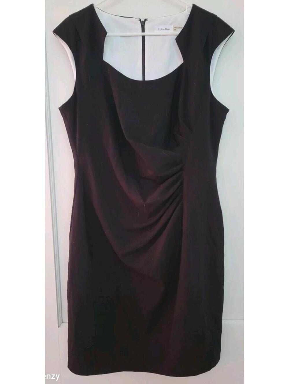 Calvin Klein Black Dress with White Contrast Yoke